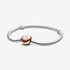 Pandora Pandora Armband 580719-17 Zilver met Rose Gouden Plating Hart Slot Maat 17