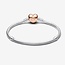 Pandora Pandora Armband 580719-17 Zilver met Rose Gouden Plating Hart Slot Maat 17