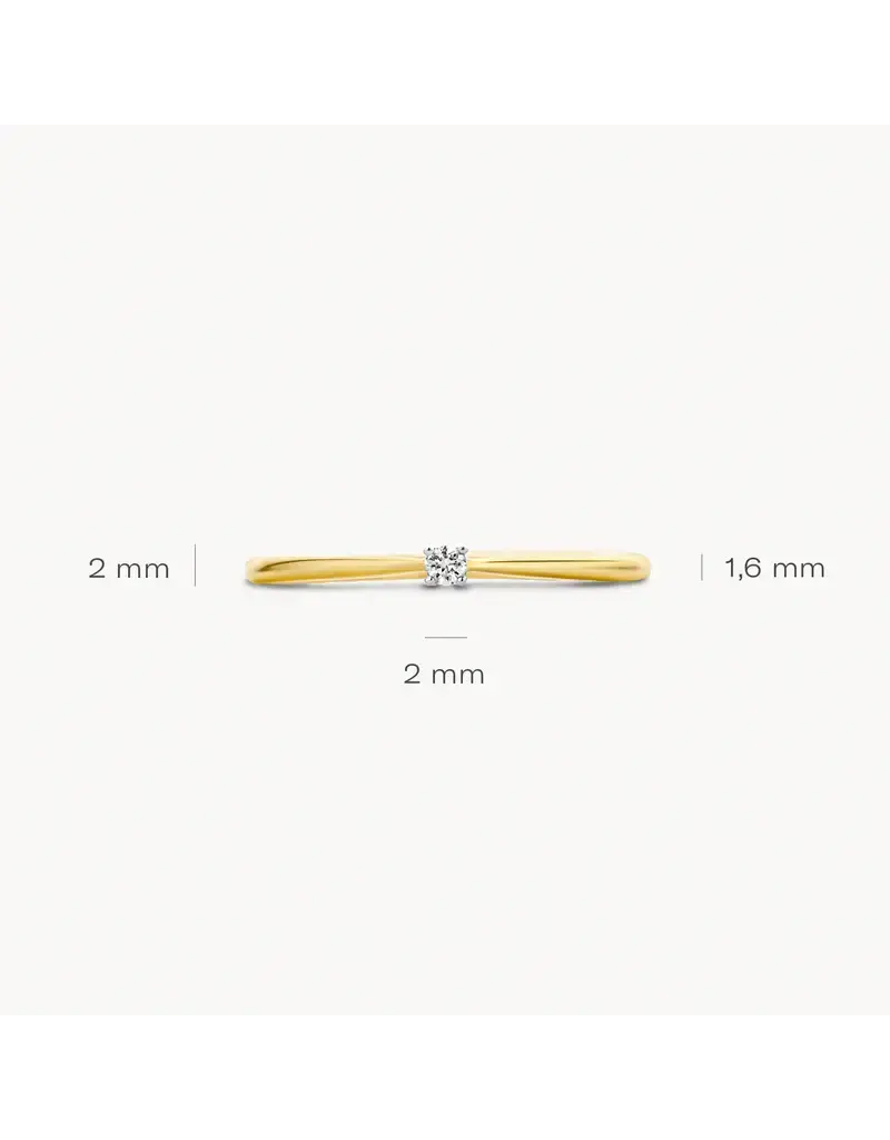 Blush 1620BDI/54 Ring 14 krt geelgoud met diamant maat 54