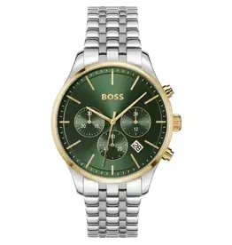 BOSS BOSS Heren Horloge HB1514159 Staal Quartz Chronograaf Avery met Groene Wijzerplaat 42mm