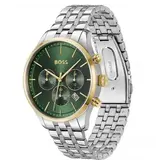 BOSS BOSS Heren Horloge HB1514159 Staal Quartz Chronograaf Avery met Groene Wijzerplaat 42mm
