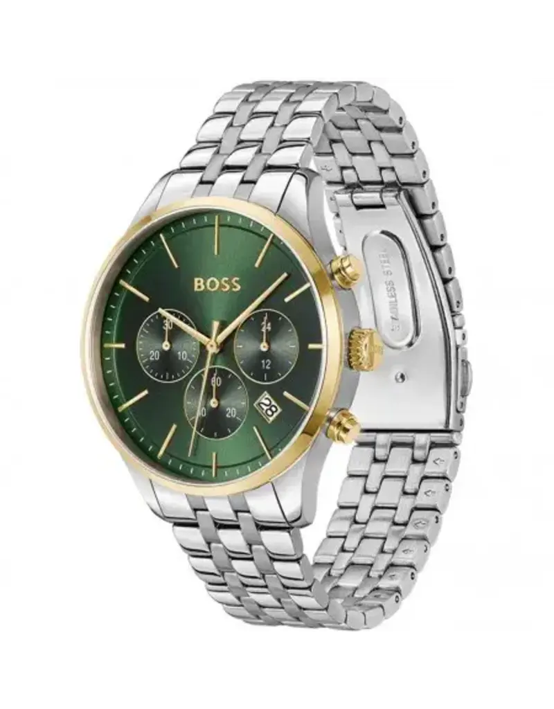 BOSS BOSS Heren Horloge HB1514159 Staal Quartz Chronograaf Avery met Groene Wijzerplaat 42mm