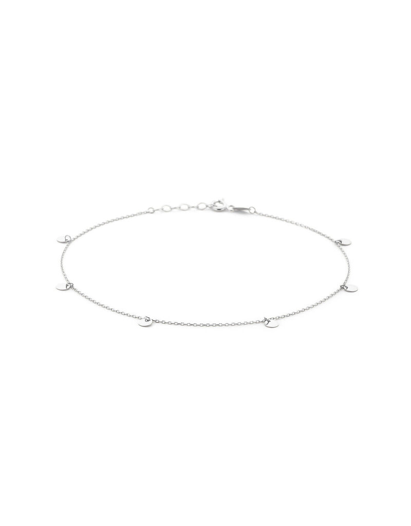 Blinckers Jewelry Huiscollectie BJ Enkelband 13.38894 zilver rondjes 24cm + 2cm