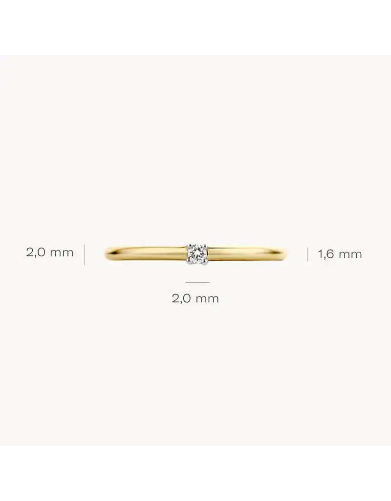 Blush Blush Ring 1600BDI/54 14k Geelgoud 0,03ct G SI Briljant geslepen Diamant Maat 54