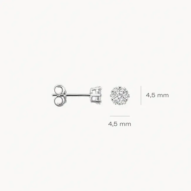 Blush Blush Oorbellen 7621WDI 14k Witgoud 0,25crt G SI Briljant geslepen Diamant