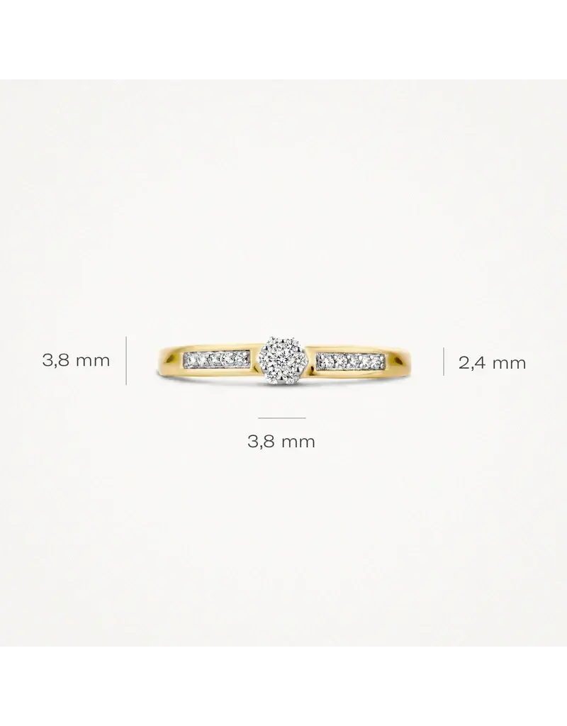 Blush Blush Ring 1623BDI/54 14k Geelgoud 0,12crt G SI Briljant geslepen Diamant Maat 54