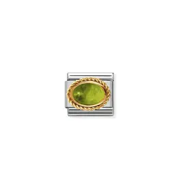 Nomination Nomination Schakel 030508-05 Composable Classic Staal met 18k Geelgouden Zetting Peridot