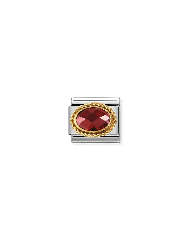 Nomination Nomination Schakel 030602-005 Composable Classic Staal met 18k Geelgouden Zetting Rosso Red