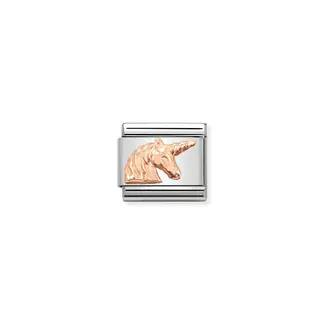 Nomination Nomination Schakel 430106-18 Composable Classic Staal met 9k Rosegouden Unicorn