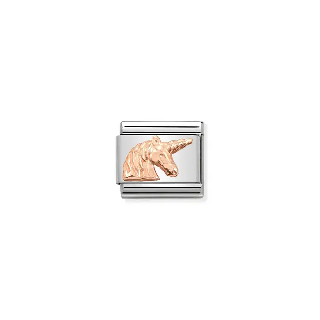 Nomination Nomination Schakel 430106-18 Composable Classic Staal met 9k Rosegouden Unicorn