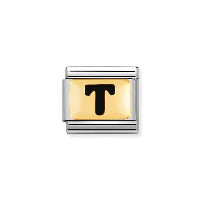 Nomination Nomination Schakel 030264-20 Composable Classic Staal met 18k Geelgouden Letter T