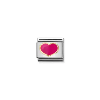 Nomination Nomination Schakel 030283-24 Composable Classic 18k Geelgouden Fuchsia Heart
