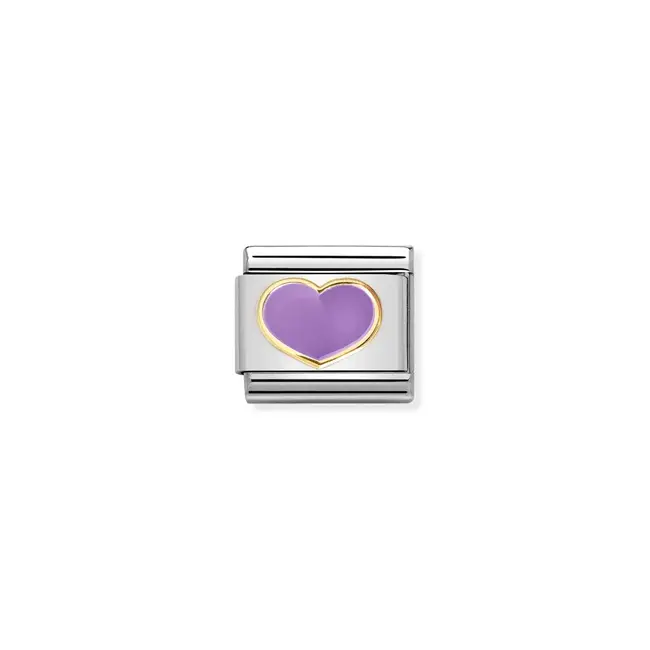 Nomination Nomination Schakel 030283-22 Composable Classic Staal 18k Geelgouden Lilac Heart