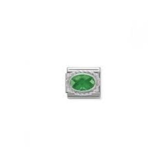 Nomination Nomination Schakel 330604-027 Composable Classic Staal met Zilver Groene Steen