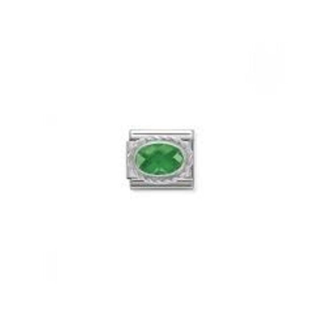 Nomination Nomination Schakel 330604-027 Composable Classic Staal met Zilver Groene Steen