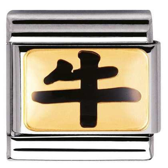 Nomination Nomination Schakel 030227 Composable Classic Staal met 18k Geelgouden Chinese Teken