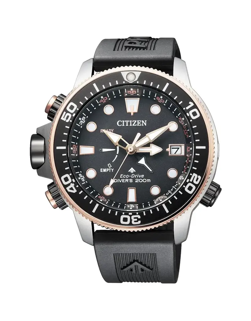 Citizen Citizen Heren Horloge EG BN2037-11E Promaster Diver Ecodrive Staal/Rosé Zwart