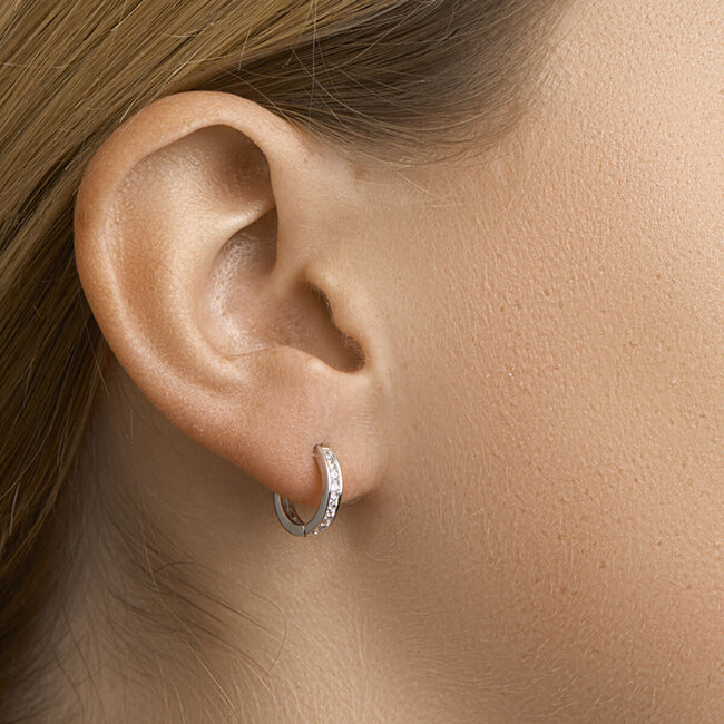 Blinckers Jewellery Huiscollectie BJ 1322442 creolen in 925 zilver met briljant geslepen zirkonia's