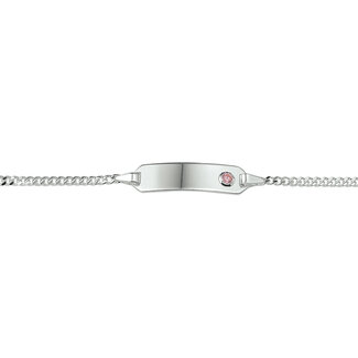 Blinckers Jewellery Huiscollectie BJ Armband 10.19634 Zilver Graveerarmband 9-11 cm met Roze Zirkonia