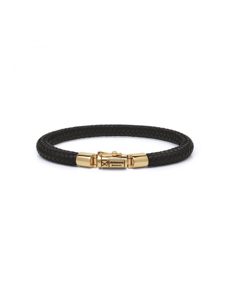 Buddha to Buddha Buddha to Buddha G003 E - Bennett Leather Gold Bracelet 14 kt YG