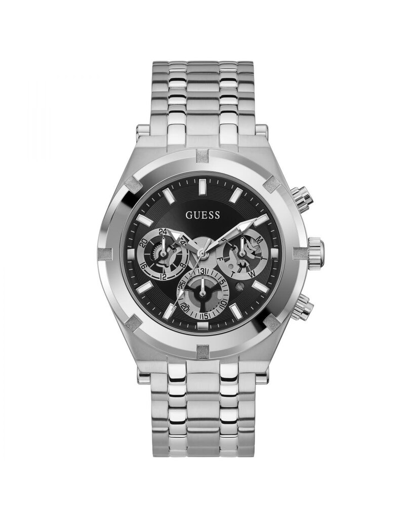 Guess Guess Heren Horloge GW0260G1 Staal Quartz Chronograaf met Zwarte Wijzerplaat