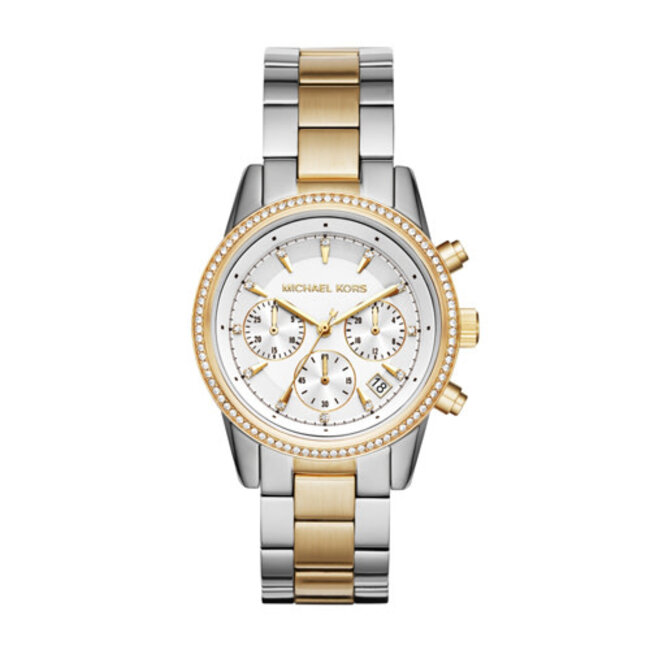 Michael Kors Michael Kors Horloge MK6474 Bryant Staal Bi-color Quartz Chronograaf 38mm