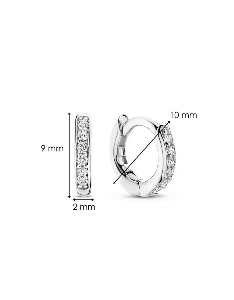 Ti Sento Milano Ti Sento Oorbellen 7954ZI Zilver Gerhodineerd met Zirkonia 10mm