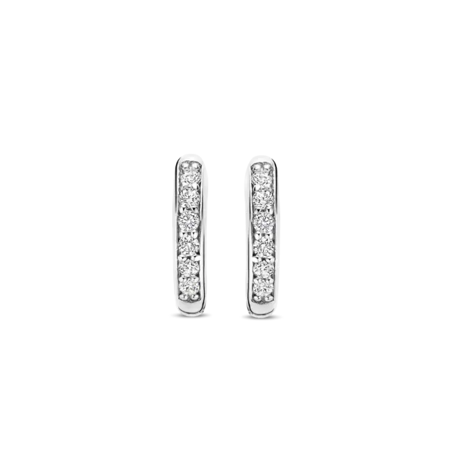 Ti Sento Milano Ti Sento Oorbellen 7954ZI Zilver Gerhodineerd met Zirkonia 10mm