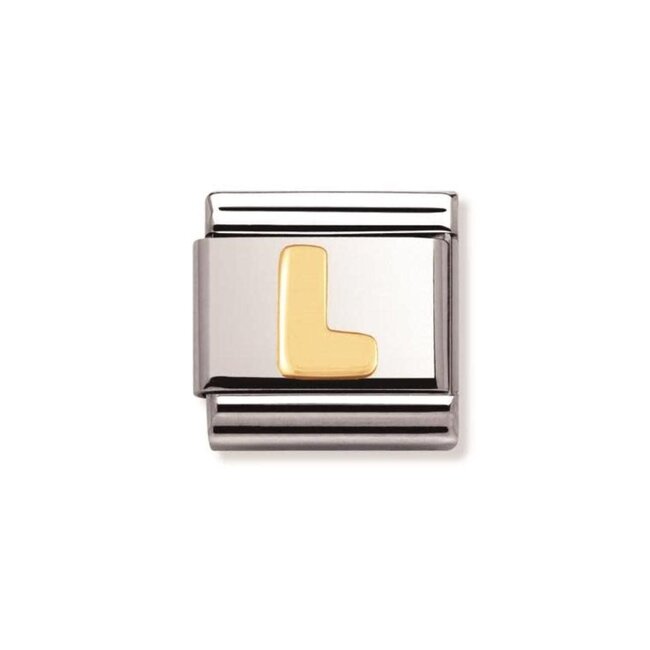 Nomination Nomination Schakel 030101-12 Composable Classic Staal met 18k Geelgouden Letter L