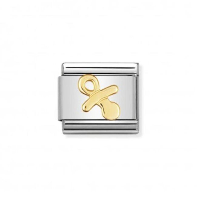 Nomination Nomination Schakel 030109-07 Composable Classic Staal 18k Geelgouden Speen