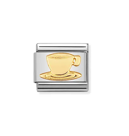 Nomination Nomination Schakel 030109/05 Composable Classic Staal 18k Geelgouden Cup Coffee