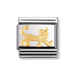 Nomination Nomination Schakel 030112-21 Composable Classic Staal met 18k Geelgouden Kat