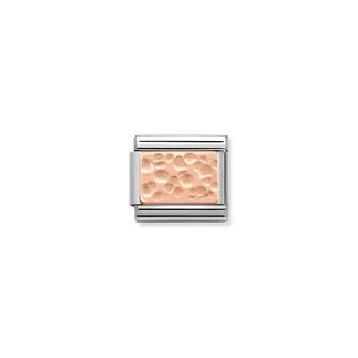 Nomination Nomination Schakel 430102-04 Composable Classic Staal met 9k Rosegouden Bubbles In