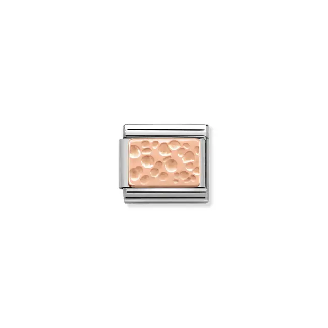 Nomination Nomination Schakel 430102-04 Composable Classic Staal met 9k Rosegouden Bubbles In