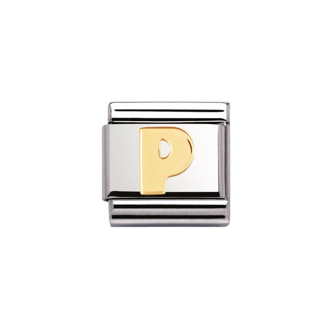 Nomination Nomination Schakel 030101-16 Composable Classic Staal met 18k Geelgouden Letter P