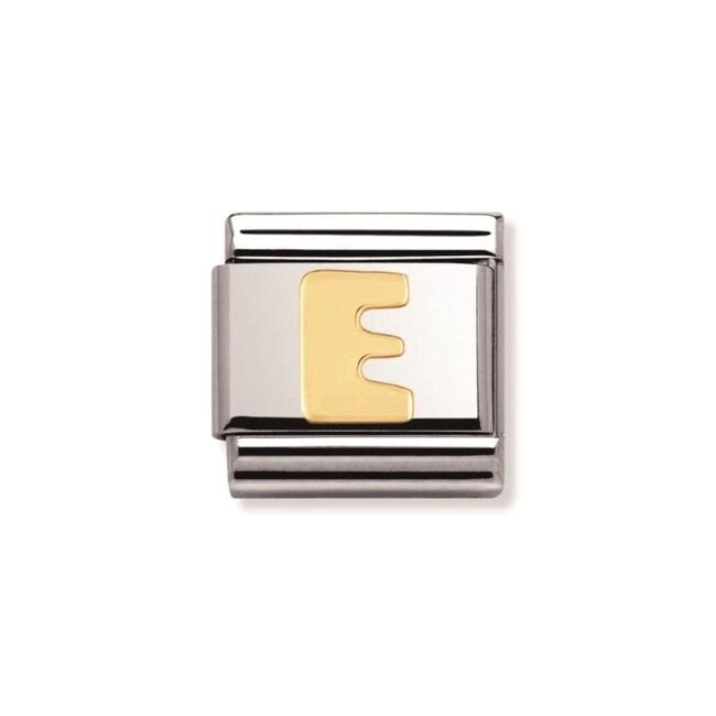 Nomination Nomination Schakel 030101-05 Composable Classic Staal met 18k Geelgouden Letter E