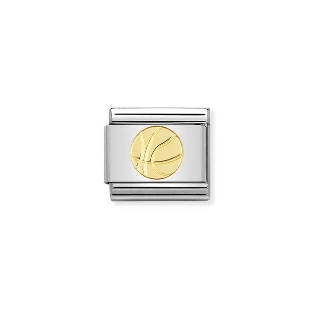 Nomination Nomination Schakel 030106-12 Composable Classic Staal met 18k Geelgouden Basket Ball