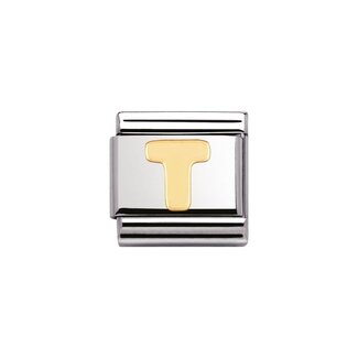 Nomination Nomination Schakel 030101-20 Composable Classic Staal met 18k Geelgouden Letter T