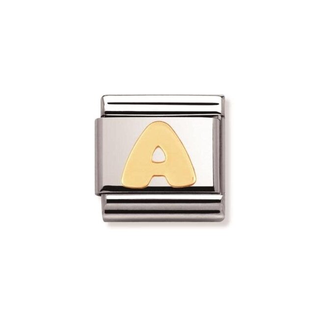 Nomination Nomination Schakel 030101-01 Composable Classic Staal met 18k Geelgouden Letter A