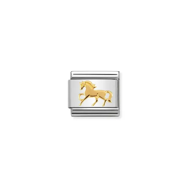 Nomination Nomination Schakel 030149-26 Composable Classic Staal met 18k Geelgouden Paard