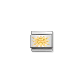 Nomination Nomination Schakel 030161-09 Composable Classic Staal met 18k Geelgouden Gold Sun