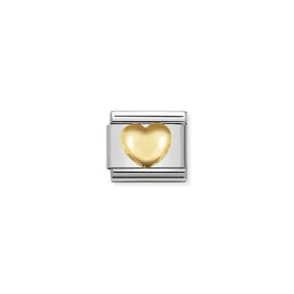 Nomination Nomination Schakel 030116-01 Composable Classic Staal met 18k Geelgouden Bol Hart