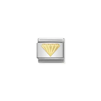 Nomination Nomination Schakel 030115-03 Composable Classic Staal met 18k Geelgouden Diamant