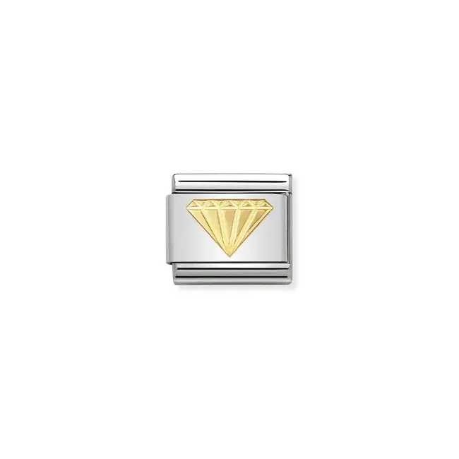 Nomination Nomination Schakel 030115-03 Composable Classic Staal met 18k Geelgouden Diamant