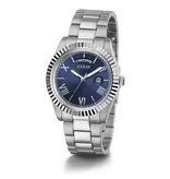 Guess Guess Heren Horloge GW0265G7 Staal Quartz met Donker Blauwe Wijzerplaat