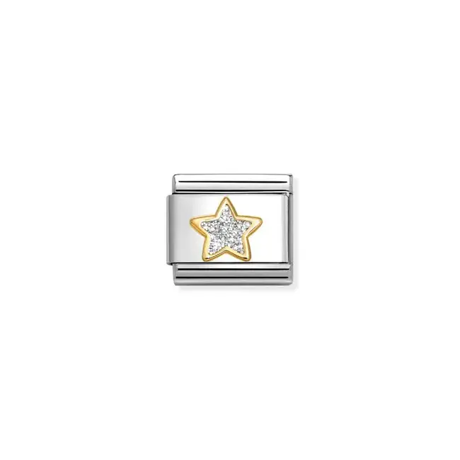 Nomination Nomination Schakel 030220-19 Composable Classic Staal met 18k Geelgouden Star Glitter