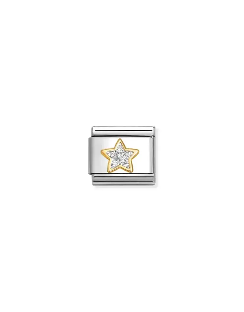 Nomination Nomination Schakel 030220-19 Composable Classic Staal met 18k Geelgouden Star Glitter