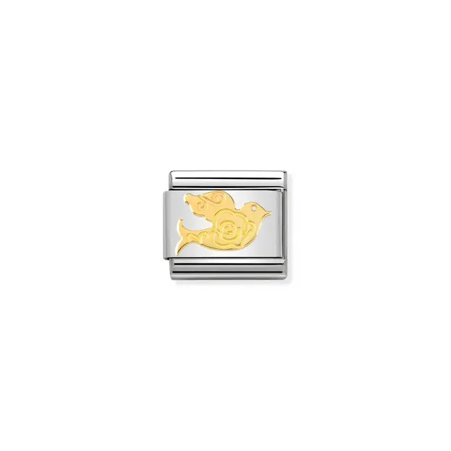 Nomination Nomination Schakel 030162-12 Composable Classic Staal met 18k Geelgouden Duif