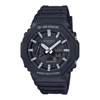 Casio G-Shock Casio G-Shock Horloge GA-2100-1AER Analoog Digitaal Zwart met Witte Wijzers