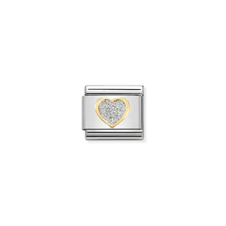Nomination Nomination Schakel 030220-02 Composable Classic Staal met 18k Geelgouden en Zirkonia Heart Nomination Nomination Schakel 030220-02 Composable Classic Staal met 18k Geelgouden en Zirkonia Heart